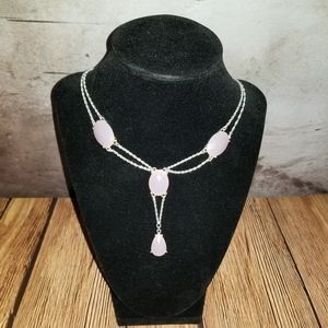 Faux Silver and Lilac Necklace